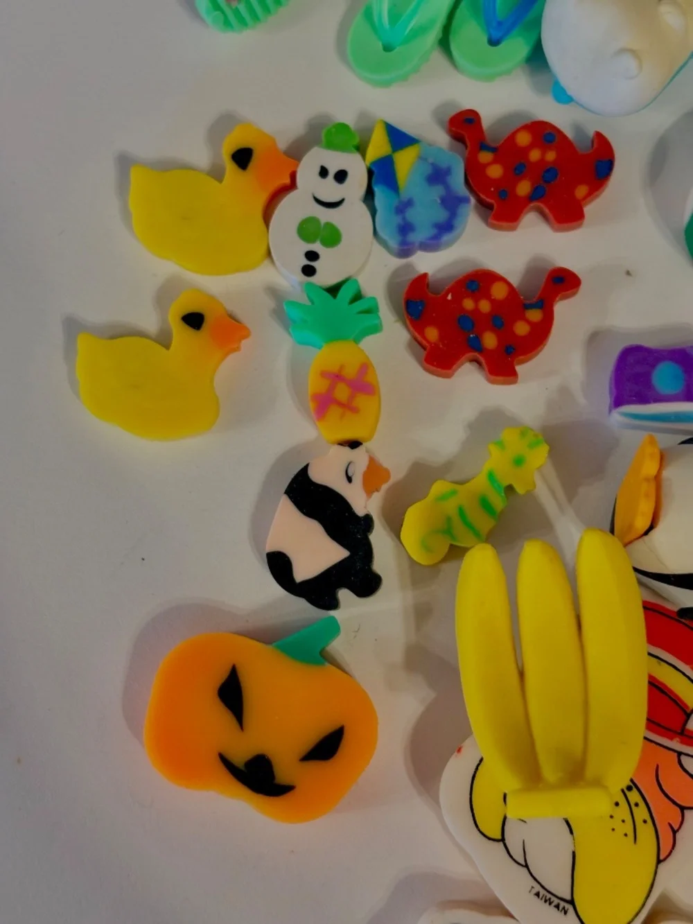 Vintage and Modern Eraser Lot Collection of 30+ Miscellaneous Figures Characters